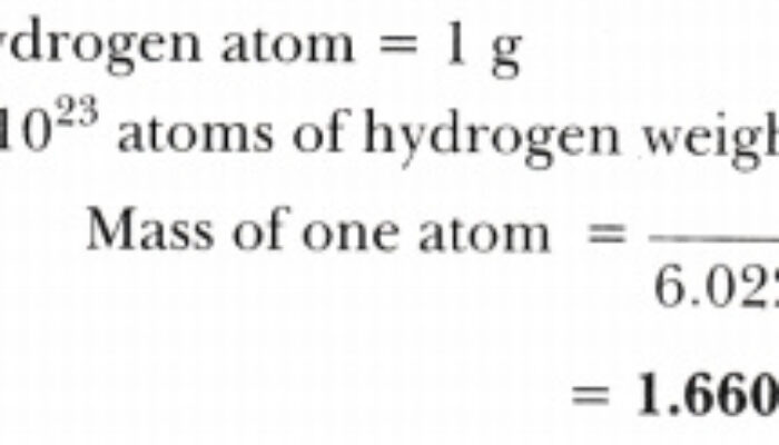 How heavy is one atom of hydrogen?