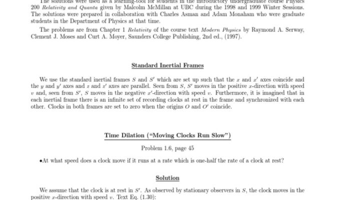 Special Relativity — Index – The Educational Blog?