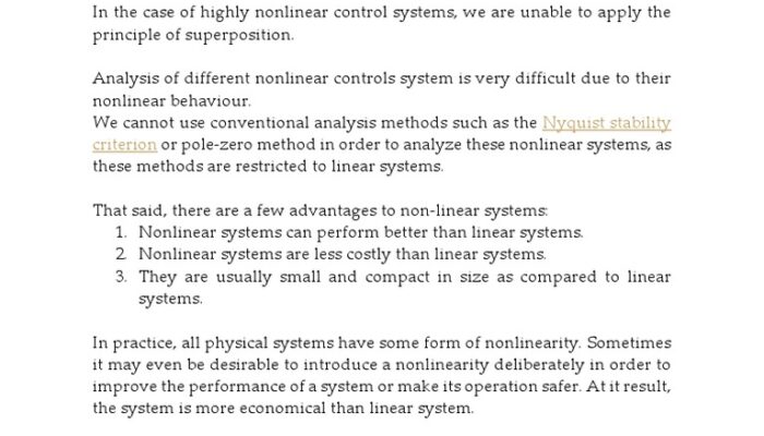 What is the physical meaning of linearity and non?