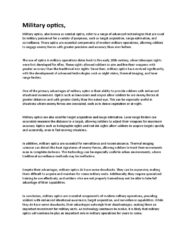 What are some military applications of optics?