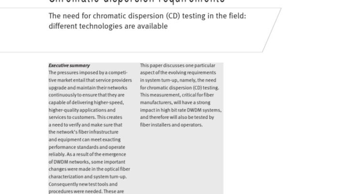 What is chromatic dispersion in fiber optics?