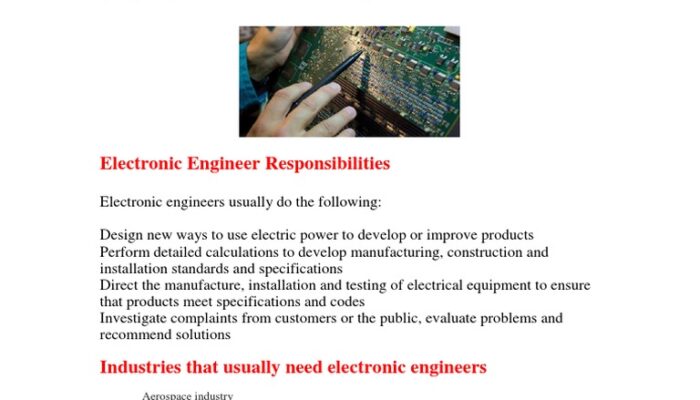 What are the things an electronics engineer should know?
