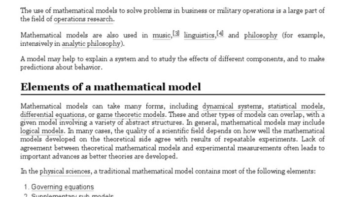 Is a mathematical model simply an equation?