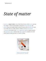 What determines a state of matter in science?