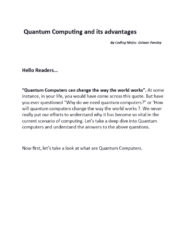 What are possible advantages of using quantum computing?
