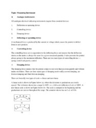 What is the advantage of an analogy measuring instrument?