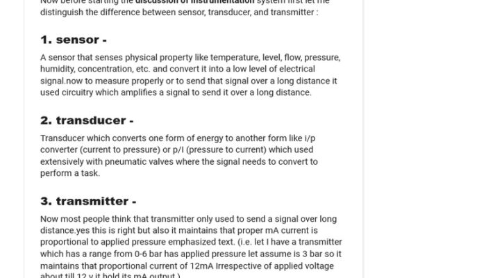 What is the difference between a sensor and an instrument?