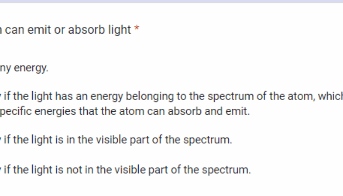 What must be done to an atom before it can emit light?