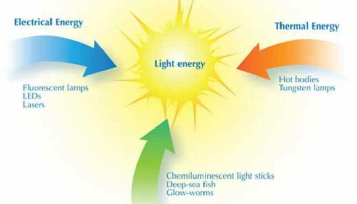 What are the sources of light energy?
