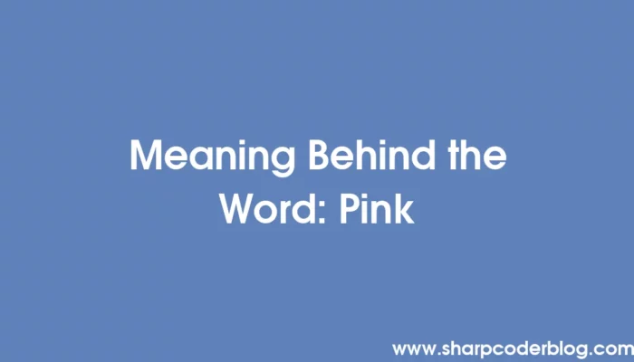 How to think the word pink should be defined?