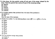 What particle is associated with beta decay?