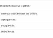 What holds the particles of the nucleus of an atom together?
