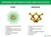 What are the spaces between atoms in a molecule called?