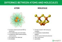 What are the spaces between atoms in a molecule called?