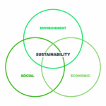 Where did the three pillars of sustainability come from?