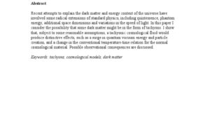 Could Tachyons Explain Dark Matter and Dark Energy?