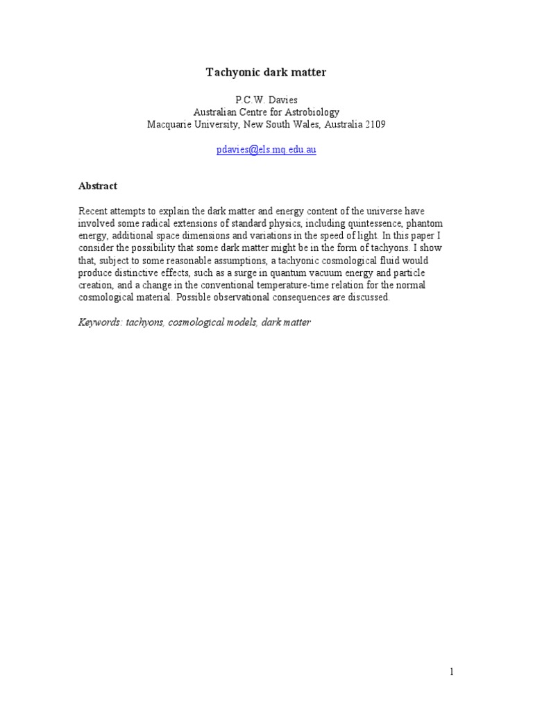 Could Tachyons Explain Dark Matter and Dark Energy?