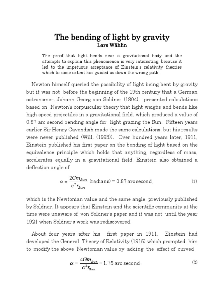 Is Light Bent by Gravity While Staying the Same Speed?