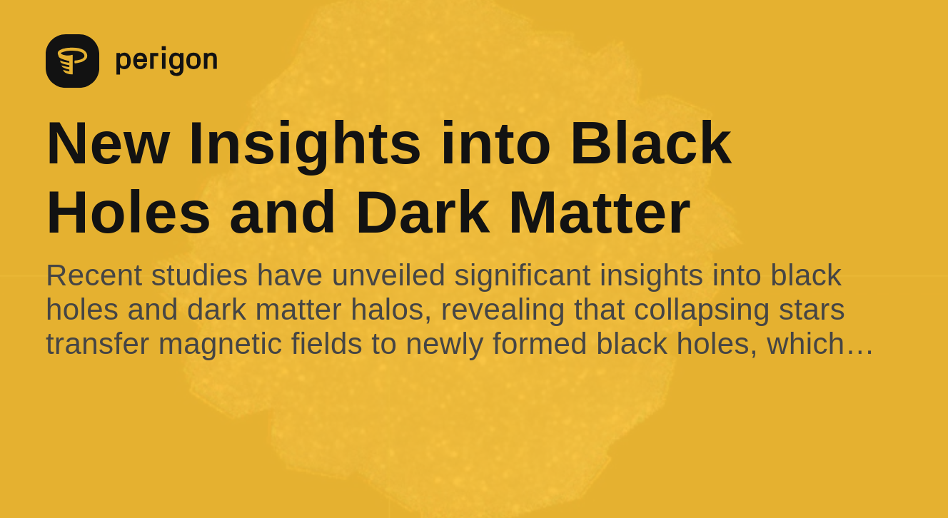 Could Black Holes Be Connected to Dark Matter?
